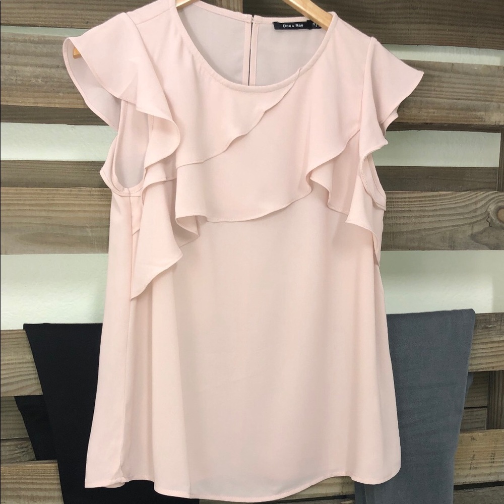 Light pink ruffle blouse